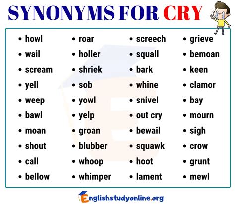 synonym for scream|another word for scream crying.